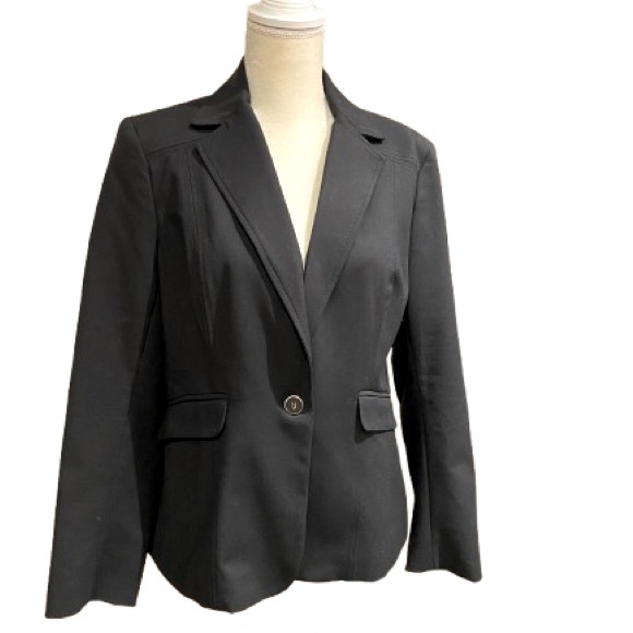 NEW YORK & CO Black Blazer Jacket, Stretch Fabric Size 14 - Picture 1 of 8